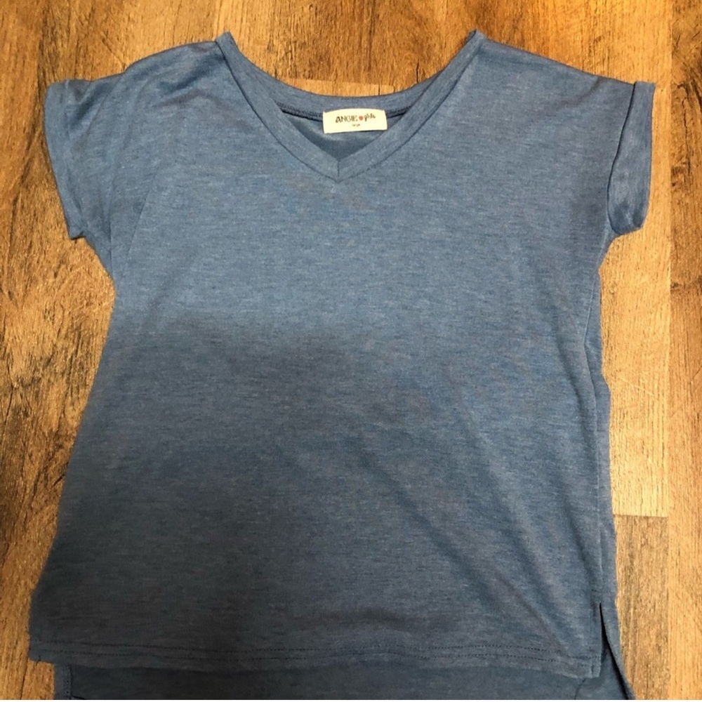 Angie girls blue v shirt